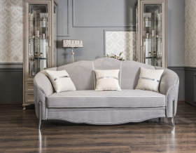 Диван Гравита 3х местный серый серебро