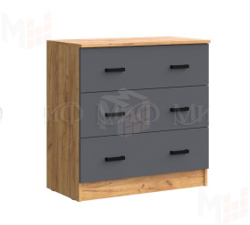 Комод Басямиф 3 ящика (крафт золотой/графит)