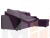 Угловой диван Николь Лайт правый угол (Фиолетовый\Черный)