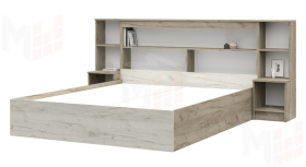 Кровать с прикроватным блоком Басса КР 552 дуб крафт серый - дуб крафт белый