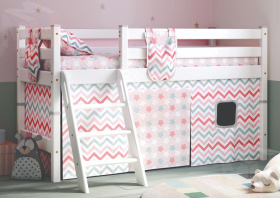 Низкая кровать Соня-12 с наклонной лестницей