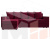 Угловой диван Дубай Лайт левый угол (Бордовый)