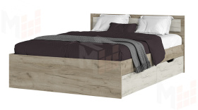Кровать Гармония 1,4 КР-605 с ящиками дуб крафт белый - дуб крафт серый