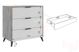 Комод Адам дуб крафт золотой/графит