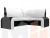 Кухонный угловой диван Кармен правый угол (Черный\Белый)