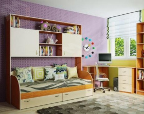 Детская кровать Фанки Кидз 13/7 + мост надкроватный 13/62