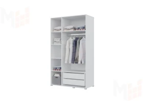 Шкаф Бостон 1200 (белый/бетон) 2 ящика