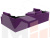 П-образный диван Николь (Фиолетовый\Черный\Черный)