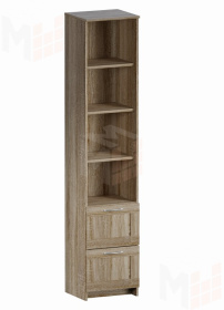 Стеллаж Сириус 2 ящика 39*190 см (сонома)