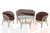 Комплект Багама с диваном и полными коричневыми подушками (стол овальный)