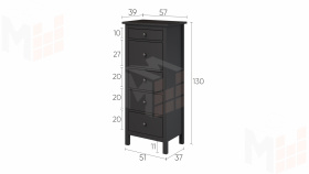 Комод Кымор 5 ящиков черный