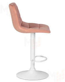 Стул барный DOBRIN TAILOR WHITE (пудрово-розовый велюр (MJ9-32))