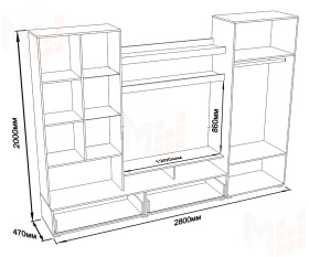 Гостиная Ненси-1 (ясень/капучино глянец)