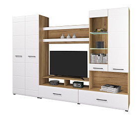 Гостиная Ненси-1 (дуб золотой/белый глянец)