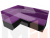 Кухонный угловой диван Классик левый угол (Фиолетовый\Черный)