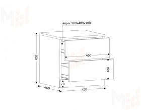 Тумба прикроватная Николь 32 Кашемир/Ручки-черные матовые