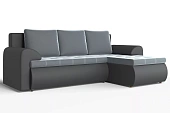 Угловой диван Ванкувер (правый) Серый, Черный