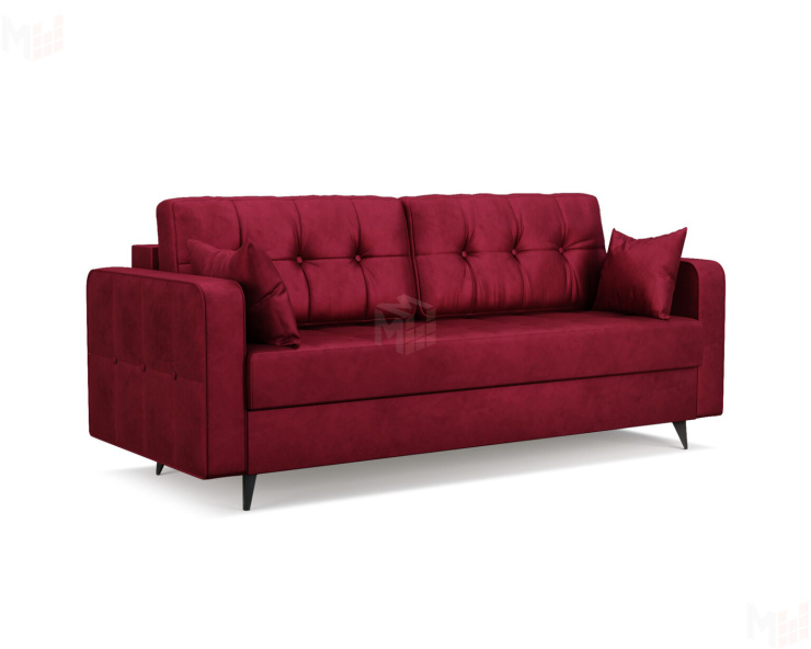 Диван прямой Снеп Бархат красный STAR VELVET 3 DARK RED