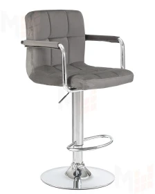 Стул барный DOBRIN KRUGER ARM (серый велюр (MJ9-75))