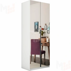 Шкаф  распашной  Локер 2-х дверный  с зеркалом 5 полок 80 см.