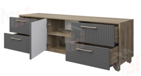 Тумба под ТВ Копенгаген с дверцей (дуб самдал/серый графит)