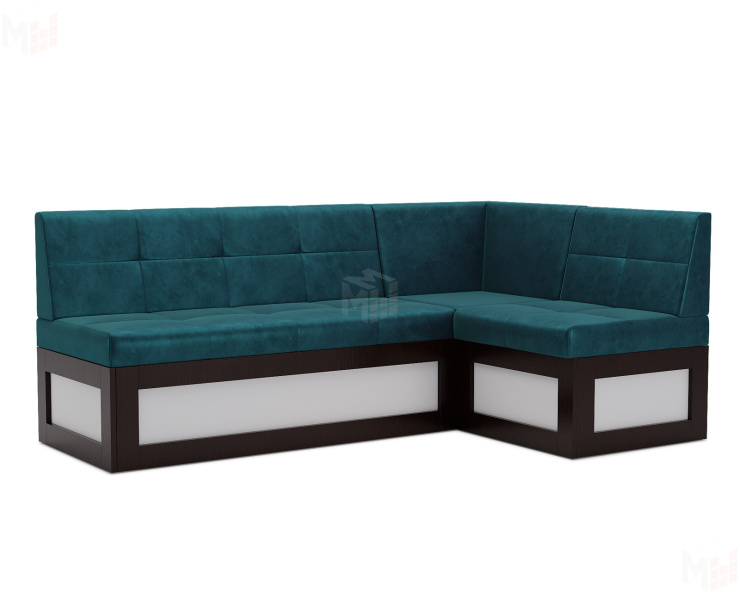 Нотис Правый угол (Бархат сине-зеленый STAR VELVET 43 BLACK GREEN) 207х82х132 см