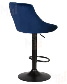 Стул барный DOBRIN LOGAN BLACK (синий велюр (MJ9-117))