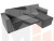 Угловой диван Принстон правый угол (Серый\Черный)