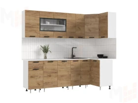 Кухня Рио New угловая 2,4*1,0 м Крафт золотой