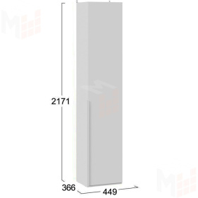 Шкаф для белья с глухой дверью Порто - СМ-393.07.211 Белый
