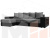 Угловой диван Дубай левый угол (Серый\Черный)