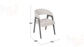 Кресло Техас 1 - W-101 Графит, тк. №220 Шенилл Estetica vanilla