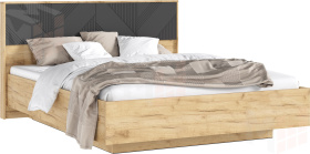  Ирис Кровать парящая 1,6м (ортопед дерево) (Браш Графит/Дуб Крафт, Дуб Крафт)