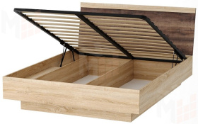 Кровать КРС-1600 СОНАТА с подъёмным механизмом Дуб Сонома - Сакраменто