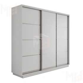 Шкаф-купе Оптим 3-х дверный 4 секции (ЛДСП) 180 см. 1 штанга, 11 полок