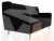 Прямой диван Брайтон 2 Люкс (Черный)