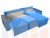 Угловой диван Дубай Лайт правый угол (Голубой)