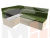Кухонный угловой диван Классик левый угол (Зеленый\Бежевый)