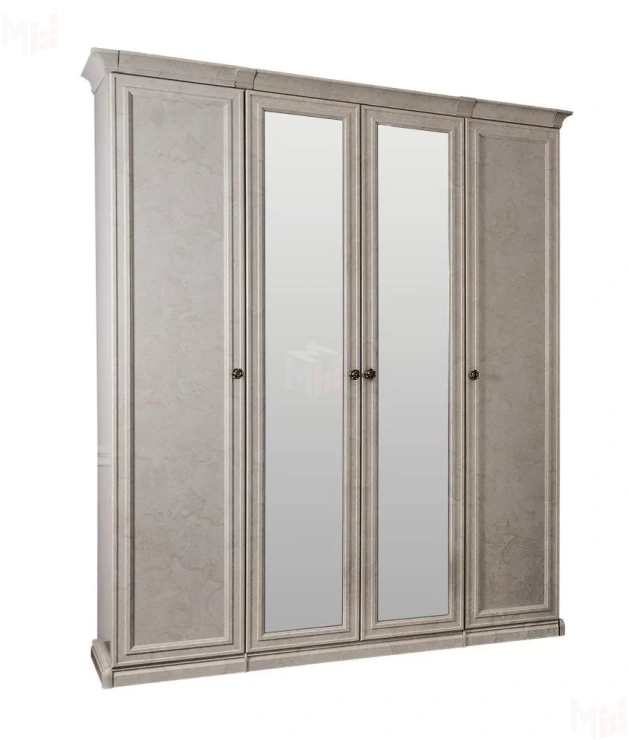 Шкаф Афина 4-дверный (1+2+1) с зеркалом крем корень