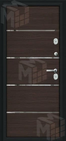 Входная металлическая дверь Thermo Лайн Букле черное/Wenge Veralinga