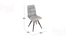 Стул Аспен К3 Черный муар, Велюр Wellmart Silver
