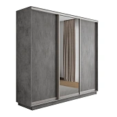 Шкаф-купе Оптим 3-х дверный  1 секция (ЛДСП, Зеркало) 180 см. 1 штанга, 11 полок, 4 ящика