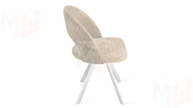 Стул Гэтсби К2 Белый матовый, Велюр Wellmart Dark Beige
