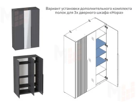 Комплект полок для шкафа Нора