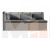 Кухонный диван Метро с углом слева (Серый\Бежевый)
