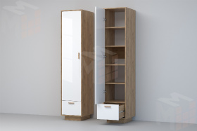 Пенал П-1 ПД Эго Дуб Крафт Золотой/Белый Глянец