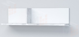 Полка ПЛ-1 Эго Бетон Светлый/Белый Глянец
