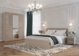 Кровать Ненси 1,4 с подъемным механизмом (ясень/капучино глянец)