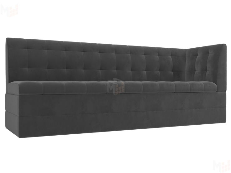 Кухонный диван Бриз с углом справа (Серый)