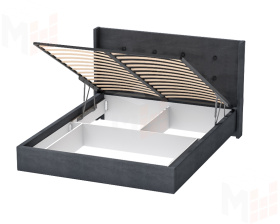 Кровать арт. 021 Антрацит (ПМ) 1600x2000